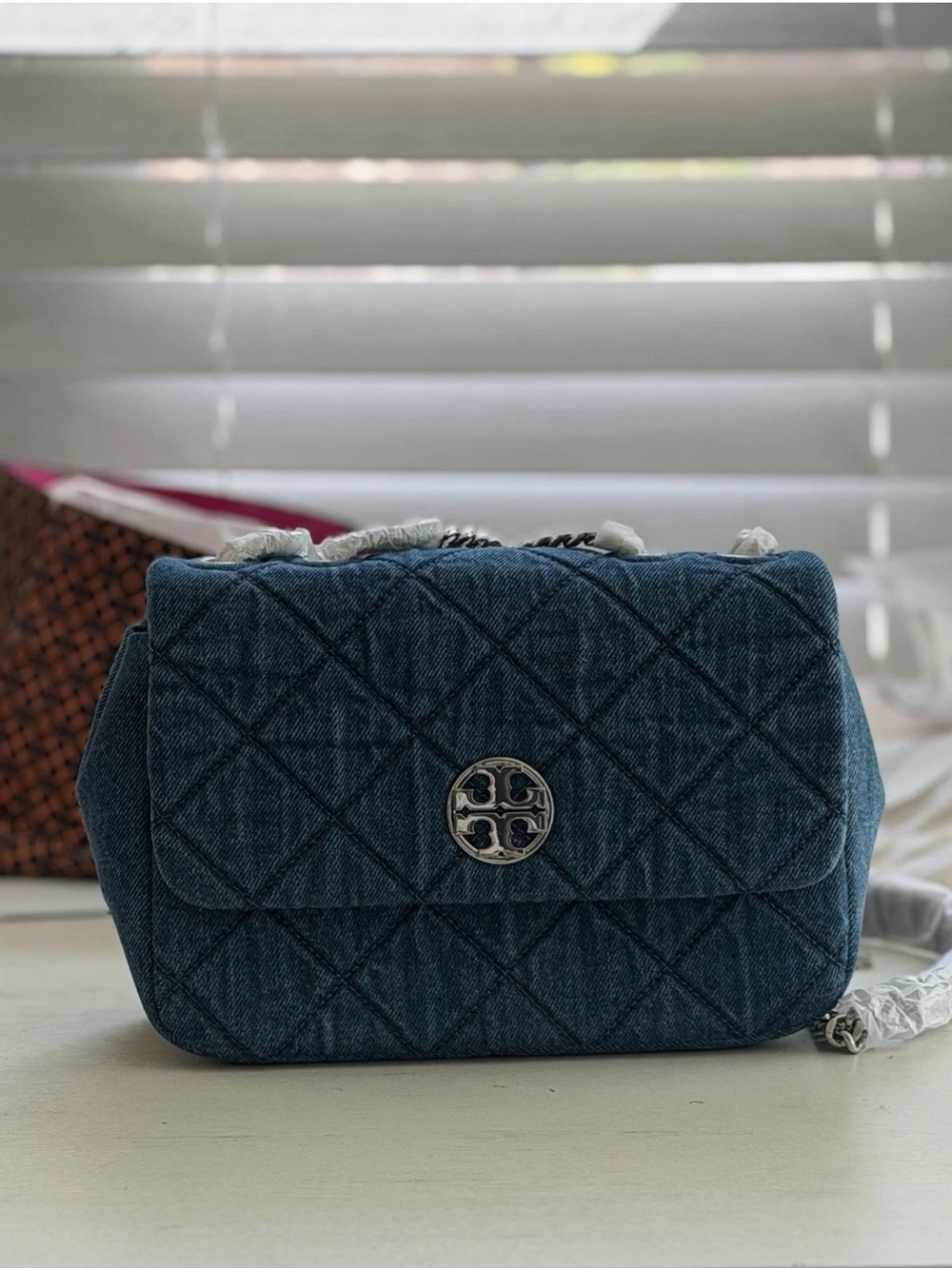 NWT Tory Burch WILLA DENIM SMALL SHOULDER BAG 162959